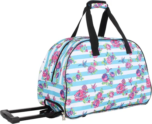 Miniatura 2 de Betsey Johnson Colección de equipaje de mano de diseñador - Bolsa de lona ligera de 22 pulgadas - Maleta de viaje de negocios de fin de semana con 2