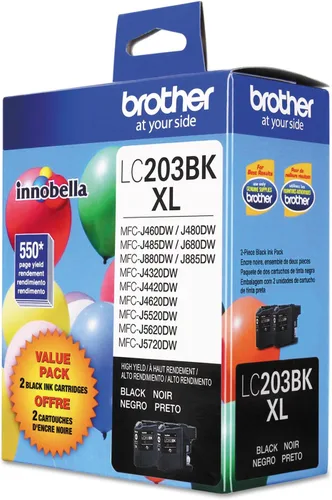Miniatura 3 de Brother LC2032PKS - Cartuchos originales de tinta negra de alto rendimiento, tinta negra de repuesto, paquete de dos, incluye 2 cartuchos de tinta