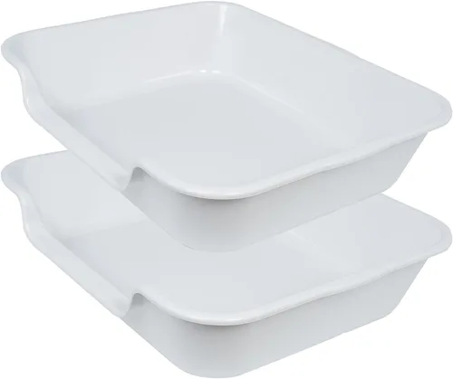 Miniatura 25 de 1 paquete de caja de arena extra grande para gatos (material ABS), corral de arena para gatos mayores de entrada baja para gatos geriátricos