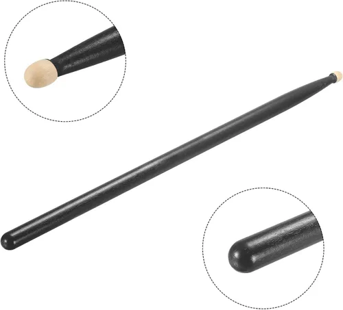 Miniatura 4 de PATIKIL - Baquetas de madera de arce antideslizantes 5A, negras, 1 par para percusión, instrumento musical de batería