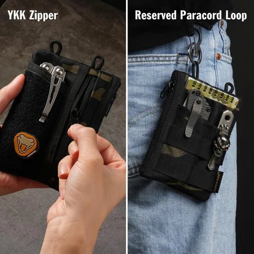 Miniatura 3 de VIPERADE VE18 EDC Bolsa, Organizador de Bolsillo para Hombres, Organizador de Bolsillo EDC, 3 Ranuras con 2 Bolsillos con Cremallera, Bolsa