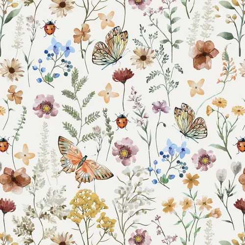 Miniatura 9 de Timeet Papel tapiz vintage para despegar y pegar, papel tapiz floral bohemio, papel de contacto de mariposa, papel de pared autoadhesivo extraíble