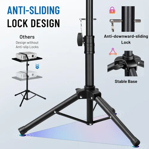Miniatura 5 de CAHAYA Soporte para Proyector Trípode Ajustable - Estable para Tabletas, Teléfonos, Libros, Altura 26" a 51.5", Soporte Multifuncional para Laptop