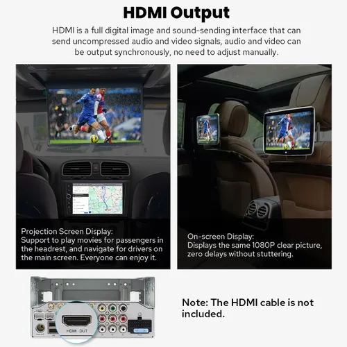 Miniatura 5 de JOYING Radio doble DIN estéreo de 9 pulgadas para automóvil con Apple Carplay y Android auto, Android 13 Unidad principal 4GB+64GB con enlace