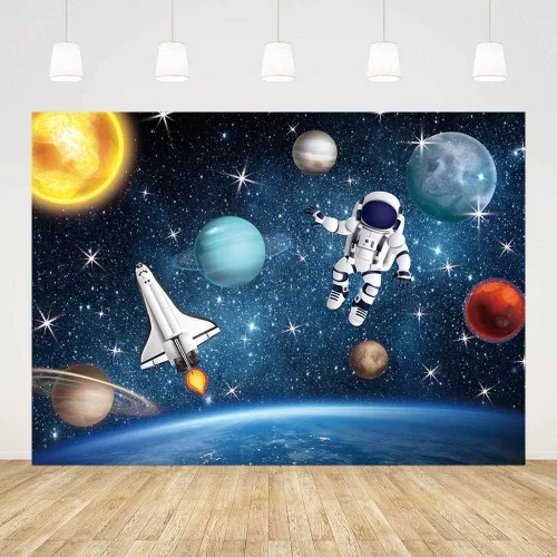 Miniatura 9 de AIBIIN Fondo de fotografía del espacio exterior de 7 x 5 pies, universo, planeta, estrella, galaxia, astronauta, cohete, fotografía, fondo
