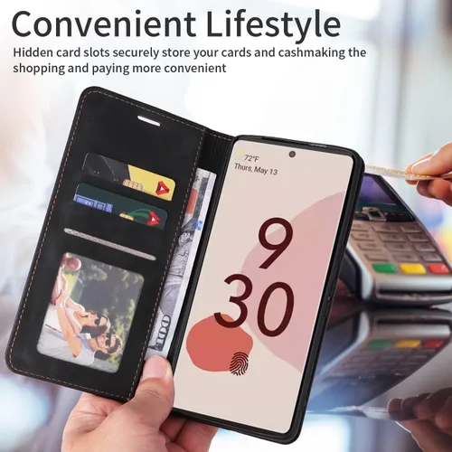 Miniatura 4 de ZZXX Funda tipo cartera para Google Pixel 7 Pro con bloqueo RFID, ranura para tarjetas, función atril, magnética, de piel suave, para Google Pixel 7