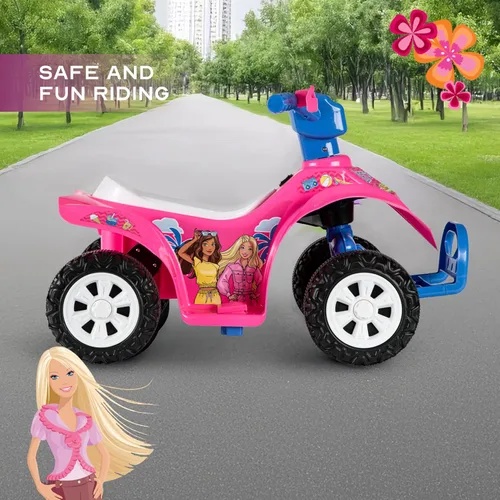 Miniatura 6 de Barbie - Cuadriciclo 6V para niños, juguete de montar potente y seguro con batería recargable, conducción hacia adelante y hacia atrás, capacidad