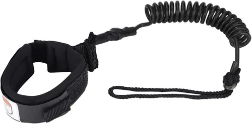 Miniatura 4 de Correa de la tabla del cordón de la PU, correa de la pierna, para bodyboard tabla de surf (negro, blanco)