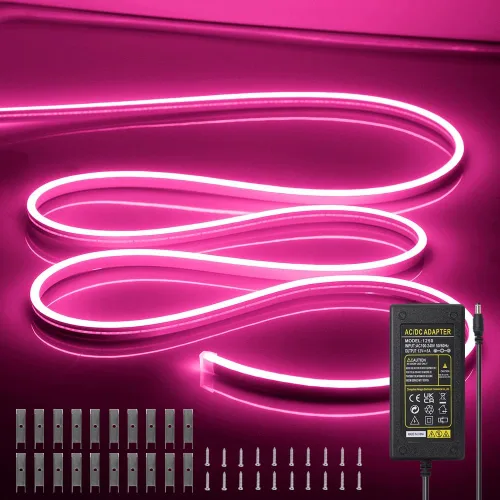 Miniatura 32 de Tiras de Luces LED de Neón Blancas de 12V - 16.4 Pies Flexibles Impermeables Cortables, Luces de Cuerda de Neón de Silicona Flexible para Cocina