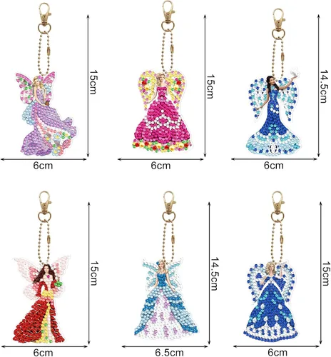 Miniatura 7 de 5pcs DIY 5D colorido búho diamante pintura llavero kits doble cara búho diamante arte llavero llavero