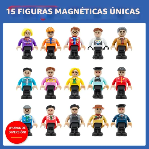 Miniatura 2 de Playmags Figuras Magnéticas Conjunto Comunitario de 15 Piezas – Personas de Juego Perfectas para Bloques de Construcción de Baldosas Magnéticas