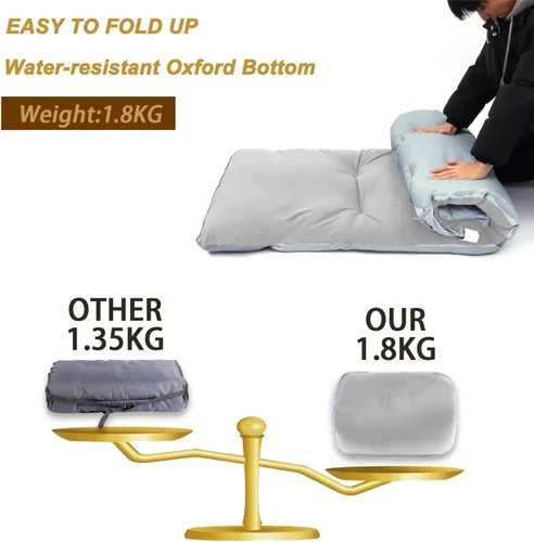 Miniatura 4 de Almohadilla de dormir gruesa para acampar, cojines de campamento de microfibra suaves y cómodos para adultos, colchonetas plegables ligeras