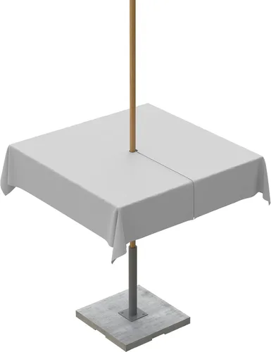 Miniatura 65 de QueenKer Mantel de exterior verde oliva con agujero para sombrilla y cremallera, mantel de color sólido para mesas cuadradas, colección de mesa