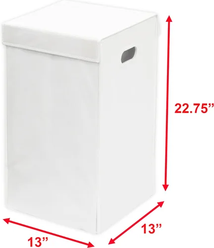 Miniatura 5 de Simple Houseware Cesta plegable para ropa sucia con tapa, color blanco