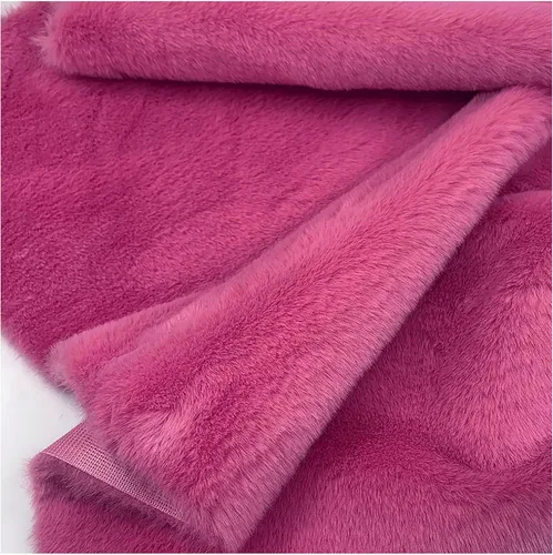 Miniatura 15 de Tela de piel sintética lanuda de felpa corta, suministros de tela de coser, súper suave y esponjosa, lujosamente cómoda para suministros de Rojo 3
