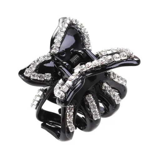 Miniatura 7 de Amosfun 3 pinzas para el pelo con lazo, pasadores de diamantes de imitación, pinzas de dientes con purpurina, tocados nupciales para boda, mini clip