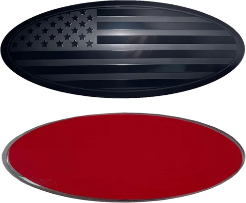 Miniatura 17 de CONGCONG Emblema para Ford Bronco, superposición de 5 pulgadas para portón trasero emblema ovalado de bandera americana negra para Ford Bronco Negro
