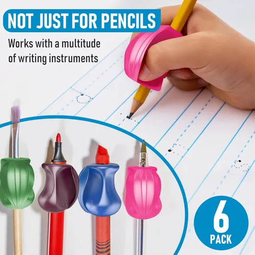 Miniatura 5 de The Pencil Grip Agarres para Lápices, El Agarre Cruzado, Ayuda de Escritura Ergonómica Metálica Para Diestros y Zurdos, Agarres de Lápices Metálico.