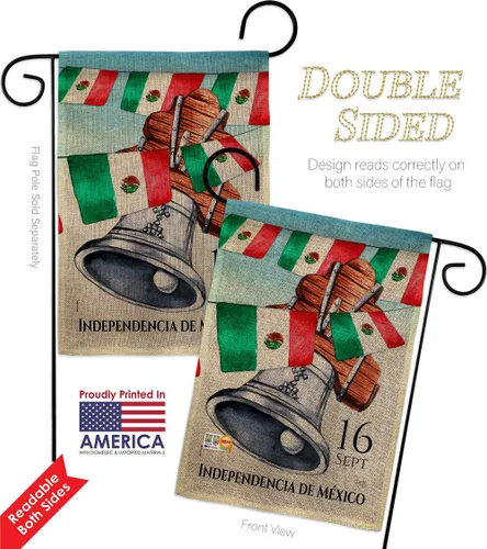 Miniatura 3 de Mexican Independence Day Burlap Burlap Garden Flag Regional Mexico United States Country Particular Area Small Decorative Gift Yard House Banner