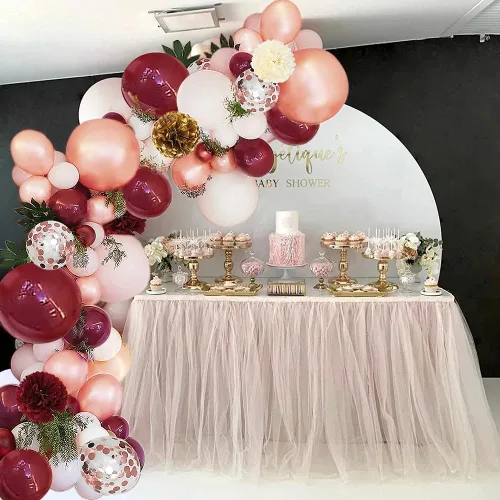 Miniatura 4 de Decoraciones de cumpleaños para mujer, decoraciones de fiesta de cumpleaños rosa con globos blancos, pancarta de feliz cumpleaños para despedida