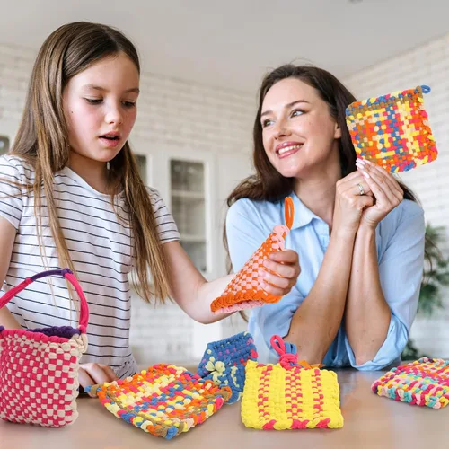 Miniatura 7 de 800 bucles de repuesto para telar de tejido de 7 pulgadas, 10 colores arcoíris para tejer, bucles de repuesto para hacer agarraderas, bandas de 8