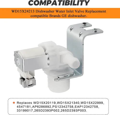 Miniatura 3 de Blutoget WD15X24213 WD15X22999 WD15X26140 - Válvula para lavavajillas GE, compatible con lavavajillas GE, sustituye a 4547181 AP6286892 PS12342758