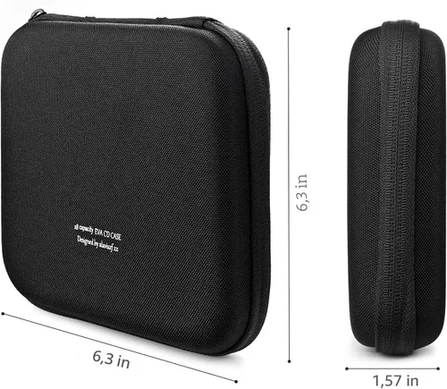 Miniatura 3 de alavisxf xx Estuche para CD, funda protectora de EVA para DVD de 28 capacidades, portátil, con cremallera, para CD, organizador de almacenamiento
