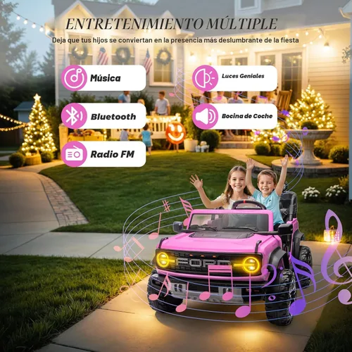 Miniatura 5 de ENYOPRO juguetes de paseo de 24 V para niños grandes, vehículo eléctrico Ford Bronco Raptor con licencia para niños de 2 plazas, Jeeps con control