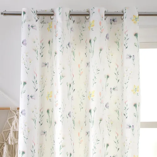 naturetalk Cortinas de privacidad con patrón floral mixto, no se transparentan, cortinas lisas y sedosas con ojales plateados antiguos en la parte