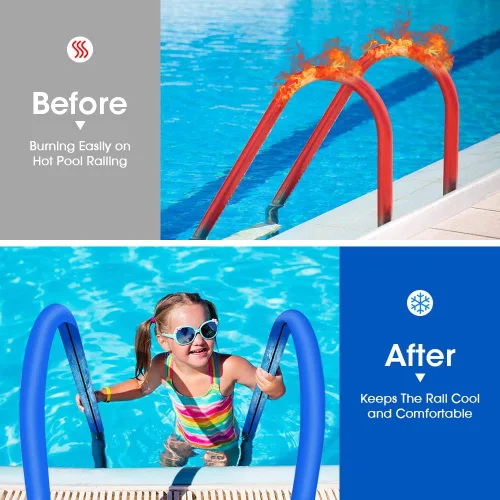 Miniatura 4 de Funda para pasamanos de piscina, agarre de riel para barandillas de mano de piscina con cremallera, agarres de seguridad, funda de cubierta cómoda