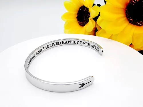 Miniatura 198 de Pulseras inspiradoras para mujer, joyería de acero inoxidable, con refranes, pulsera motivacional con mensaje oculto, pulseras grabadas para mejor