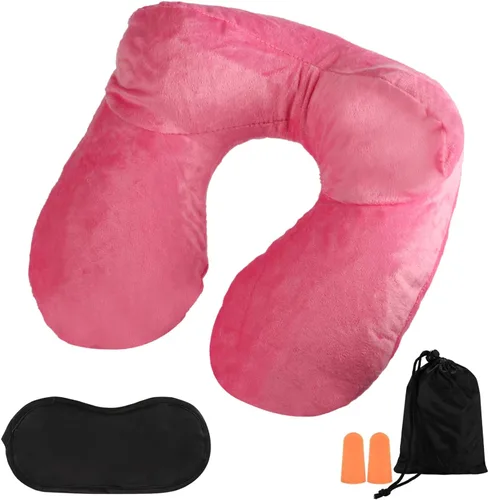 Miniatura 8 de Almohadas de viaje rellenas de aire para dormir, soporte de cuello de avión, almohada de viaje inflable, almohada cervical de viaje para almohada