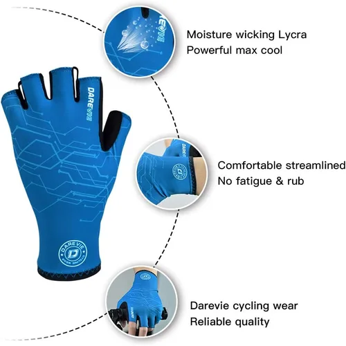 Miniatura 4 de Darevie Guantes de ciclismo, guantes de ciclismo de medio dedo, suaves y ligeros, guantes de ciclismo acolchados de gel que absorben los golpes
