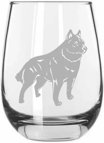 Miniatura 211 de Sakhalin Husky Dog - Copa de vino grabada personalizada de 15.25 onzas sin tallo