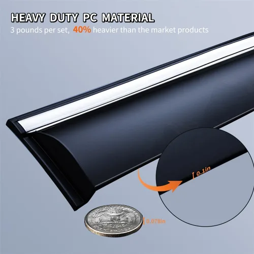 Miniatura 2 de Compatible con Toyota Camry 2018-2024 L LE SE XLE XSE Hybrid Cinta Adhesiva en Policarbonato Protectores de Lluvia Viseras de Ventana Deflector