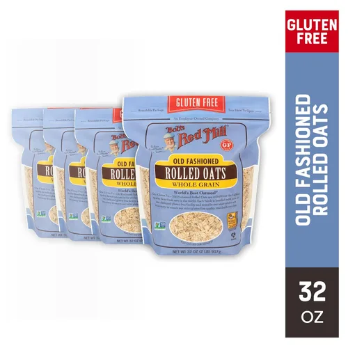 Miniatura 10 de Bob's Red Mill Avena enrollada anticuada sin gluten, 32 onzas (paquete de 4), sin gluten, sin OMG, grano entero, vegano, kosher