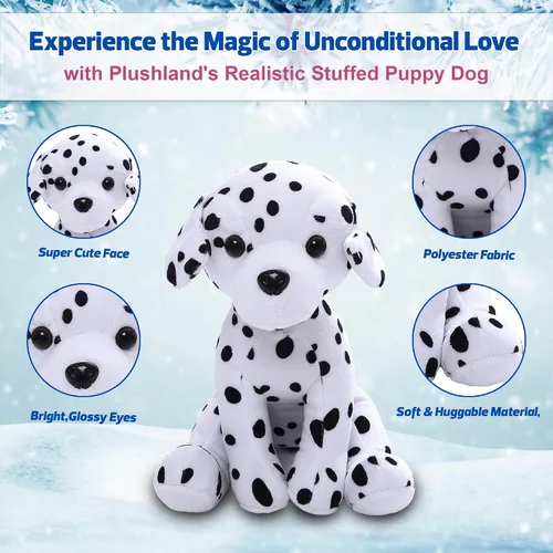Miniatura 2 de Plushland Juguetes de peluche realistas de perro cachorro de 10 pulgadas, figuras de felpa navideñas para niños, bebés para jugar