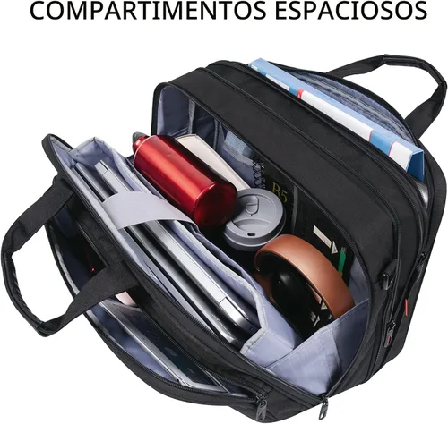 Miniatura 5 de VANKEAN Maletín para laptop para hombres y mujeres, bolsa para laptop de 17.3 pulgadas, bolsa mensajero repelente al agua y expandible con correa