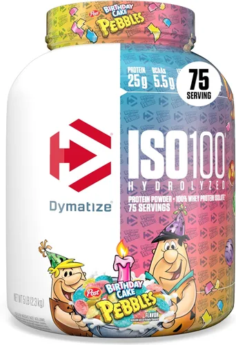 Miniatura 8 de Dymatize ISO100 Proteína hidrolizada en polvo, 100% aislado de proteína de suero, 0.88 onzas (25 g) de proteína, 0.19 onzas (5.5 g) de BCAA, sin