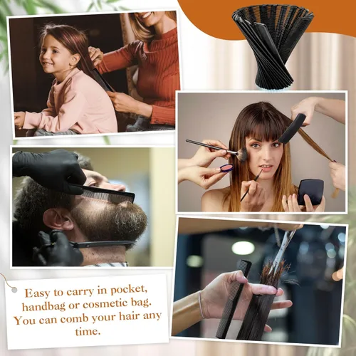 Miniatura 7 de Hestya Paquete de 36 peines de pelo a granel de 7 pulgadas, peine de corte de fibra de carbono, multiusos, para hombres y mujeres, peluquería