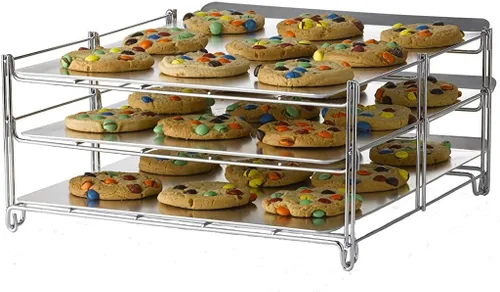 Miniatura 10 de Nifty - Estante para horno de 3 niveles, antiadherente, apto para lavavajillas, uso para cocinar cazuelas, almacenamiento de cocina plegable