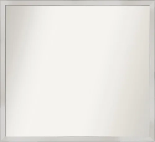 Miniatura 281 de Amanti Art Espejo de baño plateado para sobre el fregadero, 33 x 45 pulgadas, espejo de tocador rectangular blanco plateado y plateado, marco