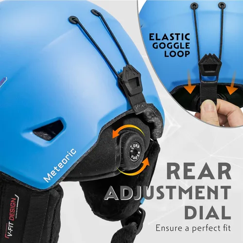 Miniatura 3 de STOMP Casco deportivo de esquí y snowboard para hombres y mujeres con forro extraíble y lavable y almohadillas para los oídos, certificado CE y ASTM