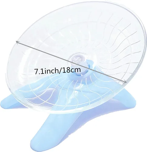 Miniatura 2 de Platillo Volador de Hámster Rueda de Ejercicio Silenciosa para Hámsters, Jerbos, Ratones, Erizos y Otras Mascotas Pequeñas Rueda Silenciosa para Azul