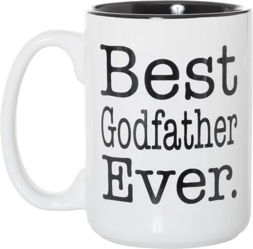 Artisan Owl Taza con incrustaciones negras del mejor padrino del mundo, taza de propuesta de padrino para los nuevos padrinos de sobrinas y sobrinos