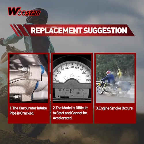 Miniatura 6 de WOOSTAR Repuesto de colector de admisión de carburador de 1.102 in para motor de 4 tiempos, 200 cc, 250 cc, GY6, Taotao, ATV, 4 ruedas, Quad Scooter