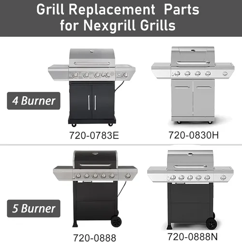 Miniatura 3 de Rejillas para parrilla Nexgrill, piezas de repuesto 5 quemadores 720-0888N 720-0888, rejilla de cocción de hierro fundido de 17 pulgadas