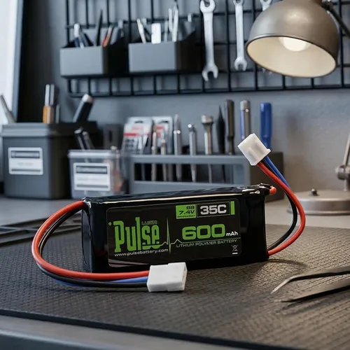 Miniatura 7 de Pulse 600mah 2S 7.4V 35C LiPo Batería Molex 51005 compatible con Furitek Fury FX118, HobbyPlus CR18P EVO, FMS FCX24 K5, FMS FCX24 Smasher V