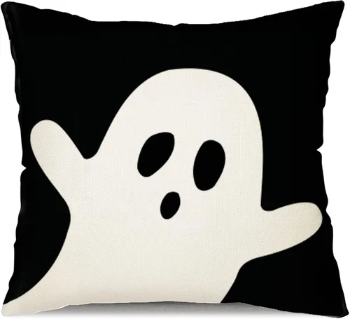 Miniatura 17 de Funda de almohada de Halloween de 12 x 20 pulgadas, diseño de fantasma, acuarela, para Halloween, decoración de almohadas lumbares para exteriores