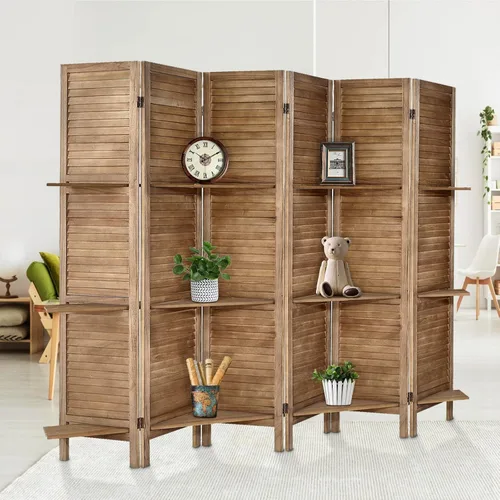 Miniatura 17 de Divisor de habitación con estantes, pantalla de privacidad, separadores de habitación y pantallas de privacidad plegables, separador de separación
